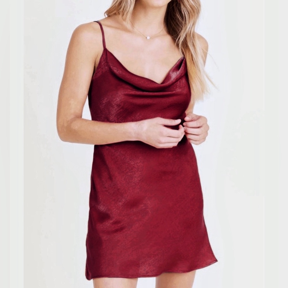 Altar'd State Rich Burgundy Velvet Dress